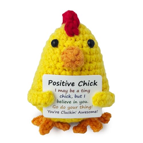 PZJIEAN Funny Mini Positive Crochet Chicken,...