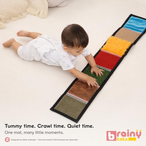 Image of Sensory Texture Mat | 7 Different Textures | for Kids and Infants | Sensory Stimulation Activity | Sensory Development Toy | Montessori Toy