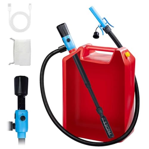Automatic Fuel Transfer Pump with Auto-Stop, 51'' Extra Long Hose, 3.2 Gallon per Min, Fast and Safe Portable Gas Can Pump for Oil,Battery or USB Powered (Automatic sensing)
