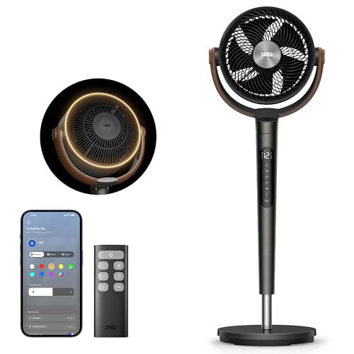 Dreo 43 Inch Smart Standing Fan for Bedroom, 100ft Strong Airflow...