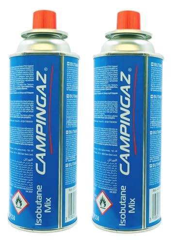 DISPAU Pack de Cartuchos de Gas Butano Recambio y Portable de Gas Butano CP250 Compatible para Cocina Portátil, Soplete Soldador,227 Grs para Hornillos de Camping. (CAMPINGAZ (2 UNDS), 2, Unidad)