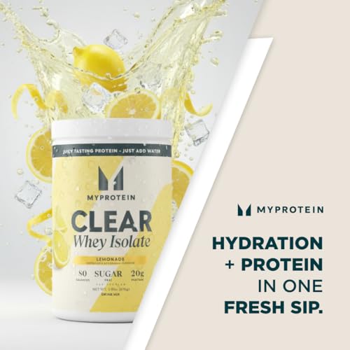 Image of Myprotein Clear Whey Isolate Protein Powder, 35 Servings (1.9lbs) Lemonade, 20g Protein per Serving, Naturally Flavored Drink Mix, Daily Protein Intake for Superior Performance