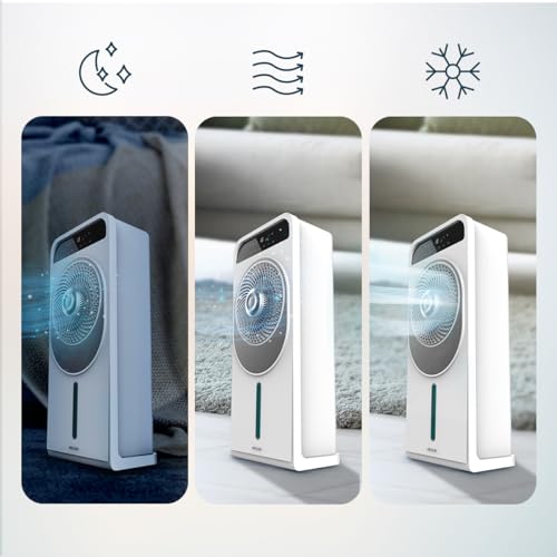 Cecotec Climatizador Evaporativo EnergySilence 5000 Cool Wave, 28 W, Motor DC, Depósito 5L, Mando a distancia, Pantalla LED, Control táctil, 12 Velocidades, Temporizador hasta 9h, Oscilación de 360º - imagen 8