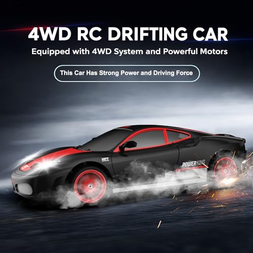 Image of Remote Control Car RC Drift Car 2.4GHz 1:24 Scale 4WD 15KM /H High Speed Model Vehicle with LED Lights Drifting Tire Racing Sport Toy Car for Adults Boys Girls Kids Gift 2Pcs