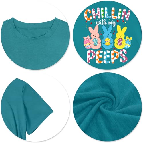 Image of LAZYCHILD Women Easter Teacher Shirts: Funny Treat All with Kindness T-Shirt Bunny Rabbit Tee Tops