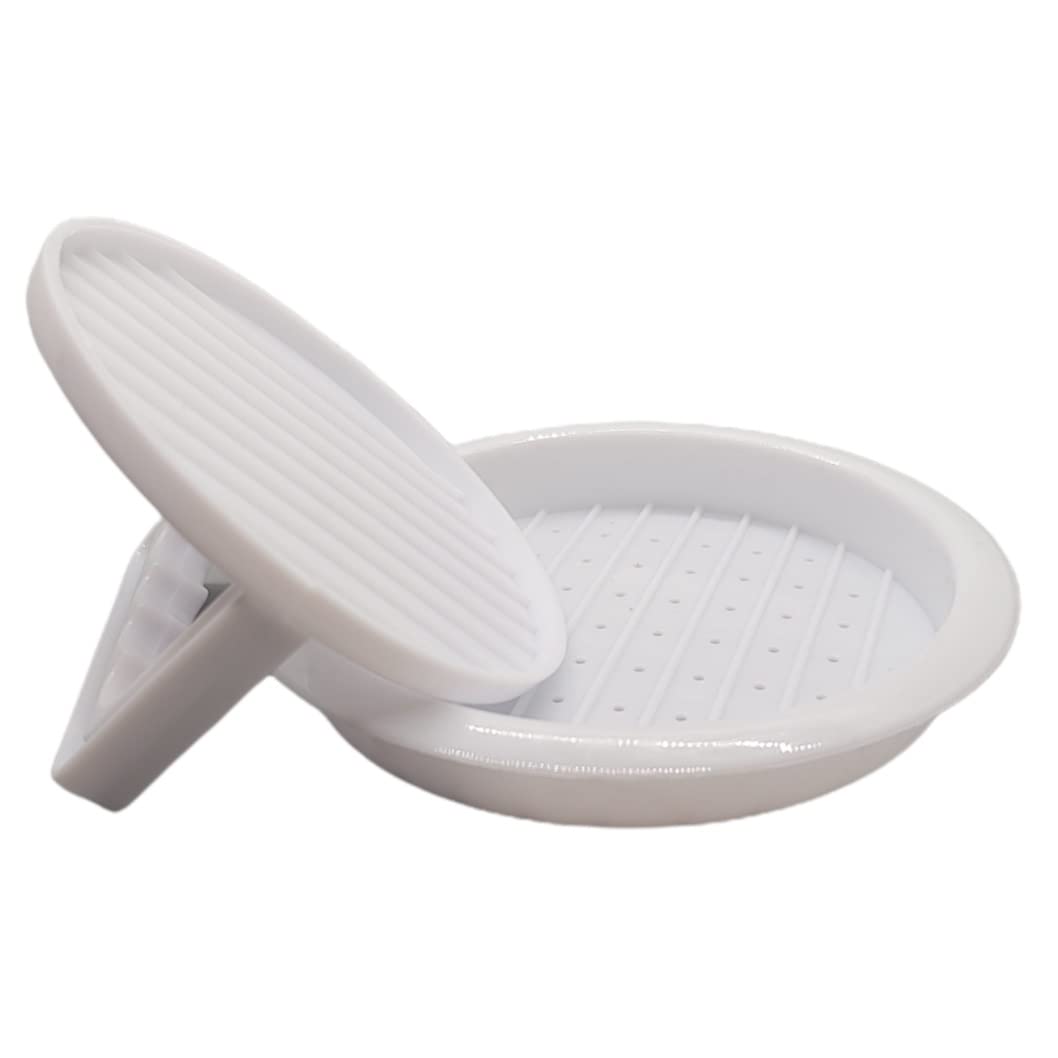 Handy Housewares Prensa de hamburguesas de plástico para hacer empanadas de hamburguesa de 4 pulgadas con carne molida (1 paquete)