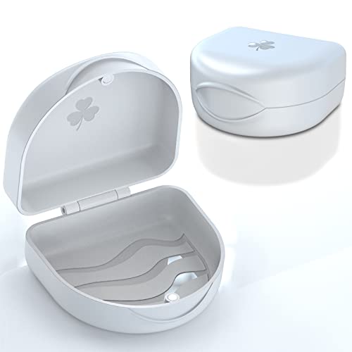 Retainer Cases(2Pcs), Solid Orthodontic Retainer Cases -White #TOP2