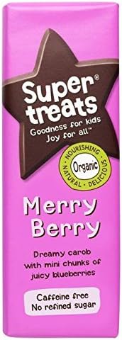 Supertreats Merry Berry Organic Carob Bar with Blueberries - 40g (0.09lbs)
