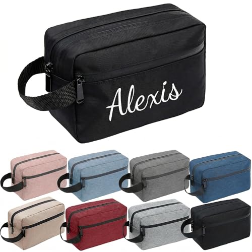 Personalised Toiletry Bag with Embroidered Name, Travel Makeup Bag, 1 Pc