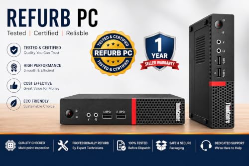 Image of ThinkCentre Tiny PC | Core i5-7th Gᥱneration, 8GB RAM, 256GB SSD | Build in WiFi HD Graphics | DP, Windows 11 Pro, MS Office (1 Year Brand Warranty)
