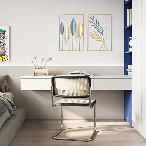 Image of Framing Hub - Golden Metal Wall decor (Set Of 2 leaves Frame)