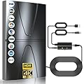 2800+ Miles Range Antenna for Smart TV Indoor/Outdoor,360° Reception TV Antenna for Local Channels and All Smart/Old TVs-38ft Thick Coax Cable and Amplifier