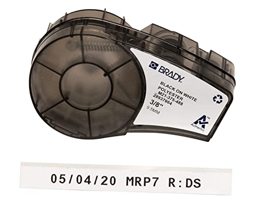 Brady M21375488 Tape for Lab Pal, Polyester, 9.5 mm, White