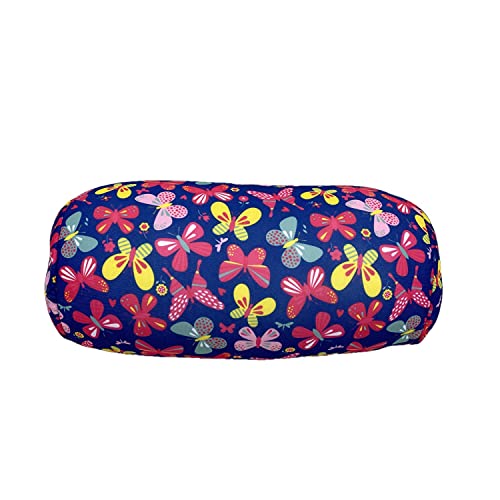 Bookishbunny Microbead Cylinder Bolster Roll Pillow 13" x 7" Various Patterns (Butterfly)