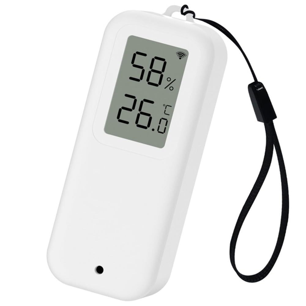 Aundhegrtt White Wifi Humidity Temperature Monitor Hygrometer Thermometer Ip65 Waterproof Lcd Temperature Humidity Sensor
