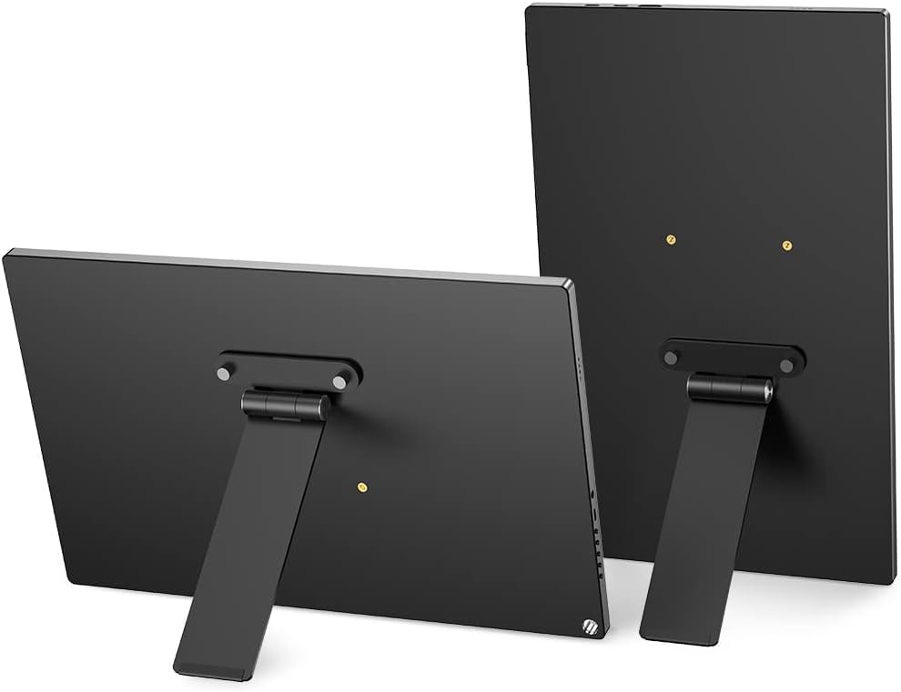 UPERFECT Portable Monitor Stand with Hand-Tightened Screw, For 7 to 18.5 Inch Monitor, Freestanding Desk Mount with Swivel, Tilt & Rotation, Compatible with M3/M4*75mm VESA Displays, Aluminum Alloy