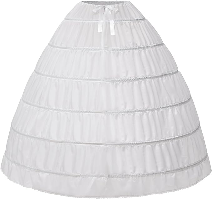 Full A-line 6 Hoop Floor-length Bridal Dress Gown Slip Petticoat