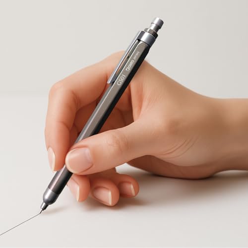 Image of OHTO GS01 Black Quick Dry Roller Gel Pen 0.5mm Needle Point Tip | Premium Aluminum Body, Refillable Black Ink Pen for Office, Journaling, Writing & Gifts | AP- Certified Japan