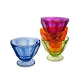 Weezdo Brands Stackable Old-fashioned Soda Fountain Plastic Goblet Parfait Ice Cream Cups Bowls