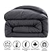 RYONGII All-Season Down Comforter Queen Grey Size Reversible Alternative Quilted Hypoallergenic Hotel Plush Microfiber Fill Insert Angle Label Warm Fluffy Machine Washable 88 x 88 Inches