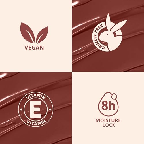 Image of Carlton London Liquid Matte Chuffed Kiss Mocha Me Lipsticks |Enriched with Vitamin E, Avocado Oil | Matte Finish, Non-Sticky and Non-Drying | Upto 12 Hrs- 3ML (Nutella Kiss)