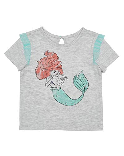 Disney Princess Ariel Girls' Shirts And Skirt Set - Short Sleeve Toddler Girl Shirt Skirts For Girls (Grey/Turquoise, 6X) #TOP1