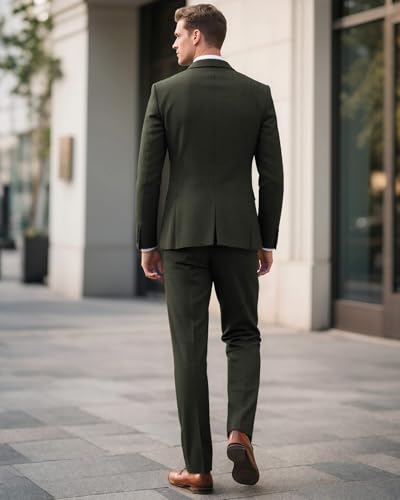 Men's Suits 3 Piece Slim Fit Suit Herringbone Groomsmen Tuxedos Set2