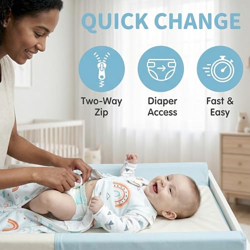 Image of GUNTAIL Newborn Sleep Sack Baby Swaddle,3-Way Adjustable Wearable Blanket,100% Rayon Cotton Swaddling sleeping bag (Rainbow & Giraffe, 0-3 Months)