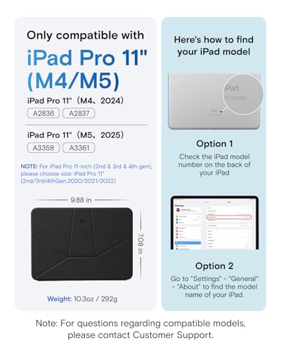 Image of MOFT Dynamic Folio Case for iPad Pro 11- inch (M5 2025 / M4 2024), Slim Magnetic Stand Case with 20+ Viewing Angles, Auto Wake /Sleep, Ultra Thin, Jet Black