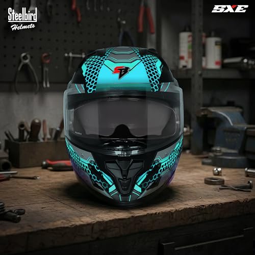 Image of Steelbird SBH-61 SXE X3 Pinlock ISI and Dot Certified Full Face Graphic Helmet for Men and Women with Inner Silver Sunshield