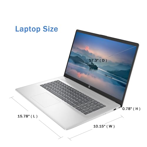 Image of HP 17 Inch Laptop, Intel Core i5-1155G7 Processor, 17.3 inch HD+ Touchscreen, 16GB RAM, 512GB SSD, Windows 11 Home, Backlit Keyboard, Natural Silver, Alpacatec Accessory (Renewed Laptop)