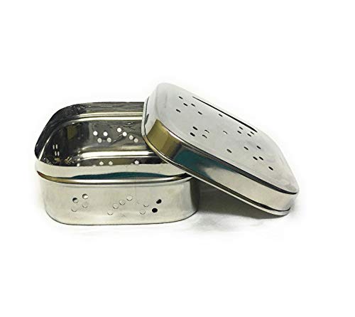 Stainless Steel Square Shape Box for Kothmir/Dhaniya/Coriander Multipurpose Dabba Storage Box/Kitchen Container - Set of 1, Color- Silver (Capacity-700ml)