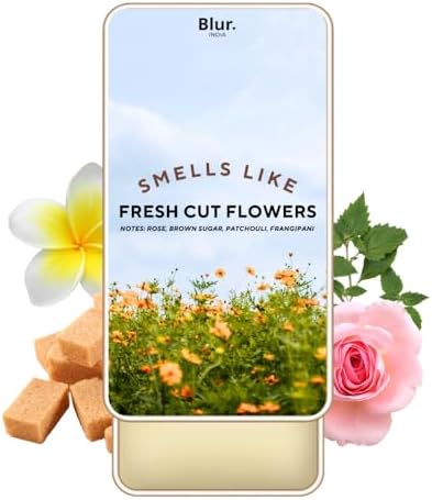 Blur India Smells Like Fresh Cut Flowers™ Solid Perfume | Floral Rose, Brown Sugar, Frangipani Fragrance | Alcohol Free | Long Lasting | Safe For Skin