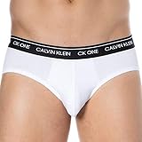 Calvin Klein Herren HIP BRIEF 2PK Slip, White W/ Black Wb, L