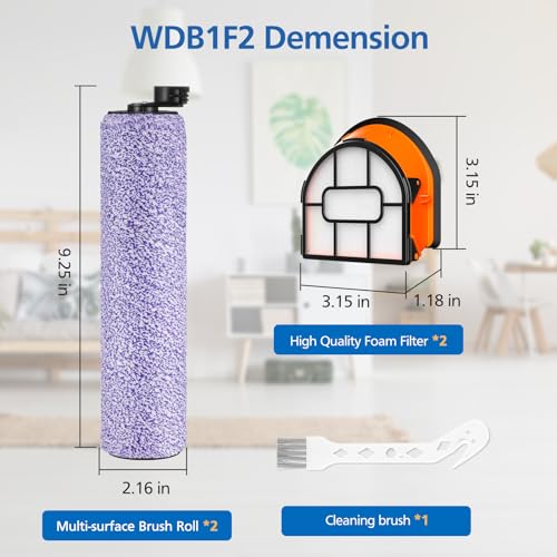 WDB1F2-Replacement-Brushroll-Filter-Bundle-Compatible-with-Shark-Hydrovac-WD101-WD201-WD100-WD200-AW201-WD200C-WD201C-WD101C-HydroVac-XL-3-in-1-Vacuum-CleanerCompare-Parts-WDB1-WDB2-WDFF1-WDFF2 WDB1F2 Replacement Brushroll Filter Bundle Compatible with Shark Hydrovac WD101 WD201 WD100 WD200 AW201 WD200C WD201C WD101C HydroVac XL 3 in 1 Vacuum CleanerCompare Parts WDB1 WDB2 WDFF1 WDFF2