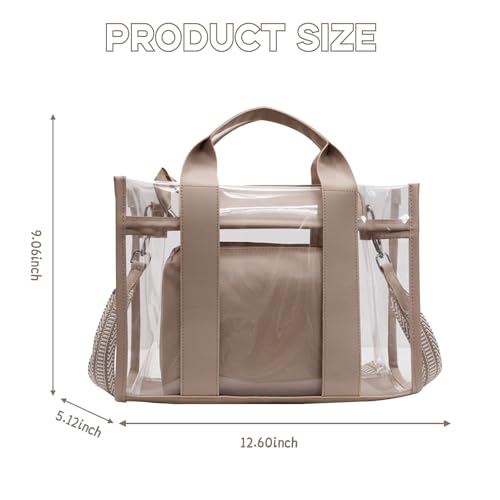 Bolso Tote transparente para mujer con correa ajustable miniatura 4