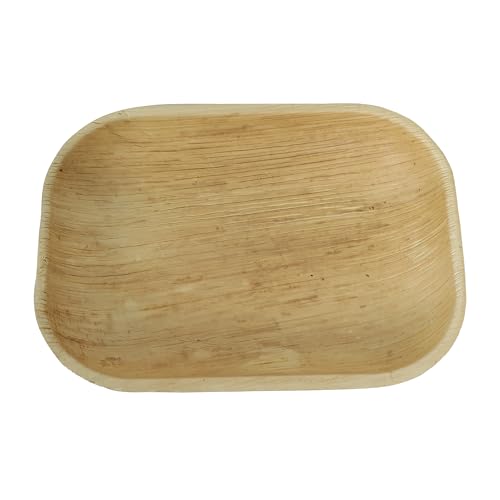 Image of Clazkit 50 Pack Areca Palm Leaf Deep Bowls | Like Wooden Bamboo | Eco Friendly, Biodegradable, Use and Throw Small Dona | for Serving Pasta, Soup & Snacks | Birthday, Wedding & Party (6 inch X 8 inch)