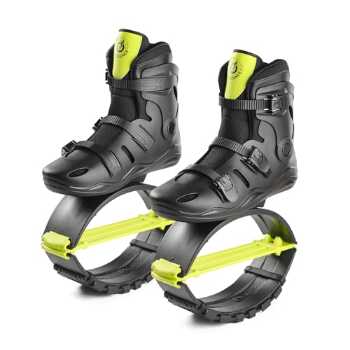 New Bounce Jumping Shoes for Adults Kangaroo Jump Boots for Fitness & Fun Adjustable Bounce Shoes for Men & Women Indoor & Outdoor Rebound Exercise Up to 245Lbs. (Green)