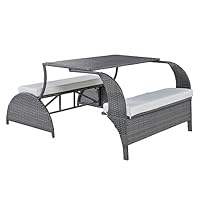 ガーデン テーブル セット ガーデンソファ 2way ラタン調739-200 Amazon.co.jp: ガーデンテーブル セット ガーデンソファ 2way ラタン調