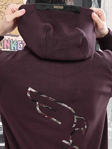 Image of STELLERS Men's Solid Zipper Fleece Hooded Sweatshirt | Regular Fit | Feather Touch Feel | Odour Resistant | Wrinkle Free | Quick Dry | Stretchable | Breathable | Sustainable | Anti-Static
