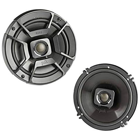 Polk Audio DB652 DB+ Series 6.5" Coaxial Speaker for Car & Marine, 2-Way Boat & Car Audio Speaker, 40-22kHz Frequency Response, Polypropylene Woofer Cone & 3/4" Silk Dome Tweeter, Black Cover
