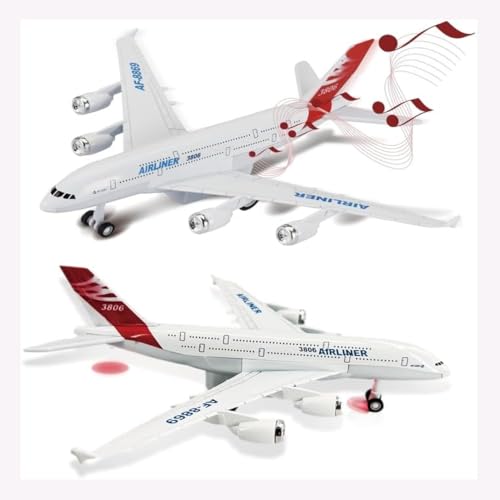 Image of Breatoi ! Diecast Aeroplane Scale Model: (Airlinner Pull Back Model Plane Toy Airlines with Lights and Sounds), 6 +, White