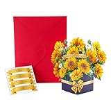 【Décoration de bureau】Un bouquet pop-up de tournesols teintés de jaune se déploie dans votre main. Ces fleurs en papier réalistes sont la touche finale idéale pour votre décoration intérieure. Des tournesols jaune vif sont en pleine floraison, ajoutant une touche enchanteresse à votre décoration de table ou à votre bureau.