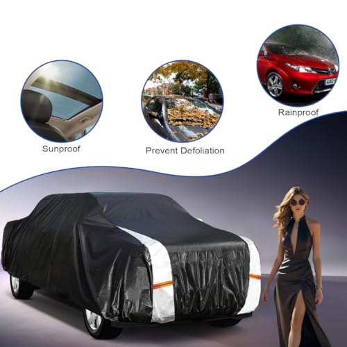 Image of Heavy Duty Chevy C10 /C20 /K10 /K20 /S10 Truck Cover Waterproof All Weather, Outdoor Full Exterior Pickup Truck Cover, Rain, Sun, Wind Protection (Up to 210 in) M
