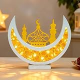 Lumière chaude et douce : cette lampe orientale Ramazan Décor LED Mosquée en bois diffuse une lumière douce et chaude, idéale pour créer une atmosphère apaisante dans votre salon ou votre bureau pendant les célébrations de l'Aïd. Profitez de l'ambiance paisible de cette décoration LED Ramadan en bois mosquée de table sans vous soucier des coûts énergétiques élevés, et plongez l'ambiance festive toute la nuit.