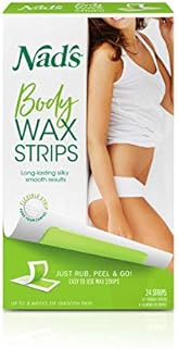 Nad's Body Wax Strips Hair Removal For Women At Home plus 4 Calming Oil Wipes, 24 Count