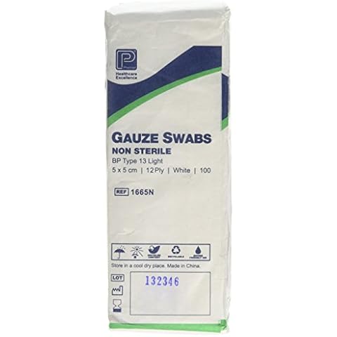 Premier 1665 Cotton Gauze Swabs 12 Ply Cover