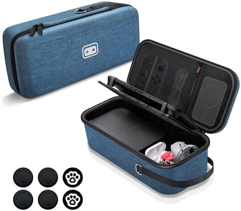 （09:30時点） Switch 2 本体と周辺機器をまとめて収納【Switch 2/有機ELモデル対応】switch 2 ケース 大容量 ポーチ スイッチ2 持ち運び便利 スイッチ本体/Joy-Con/電源アダプタ/10枚ゲームカード/ケーブル/イヤホンなど全部収納可能 防水 防塵 防汚 耐衝撃 全面保護 (ブルー)