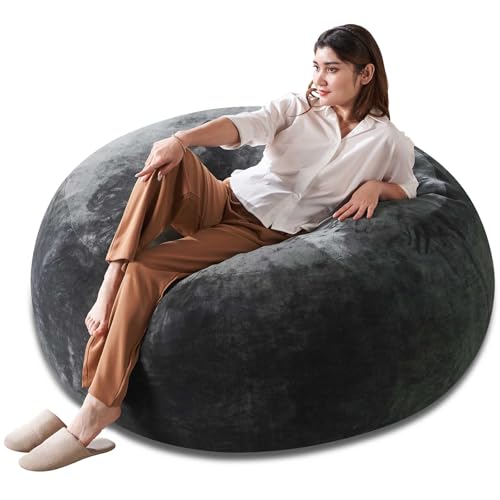 Extra Large Bean Bag Boneless Floor Sofa Chair Memory Foam Cordur...