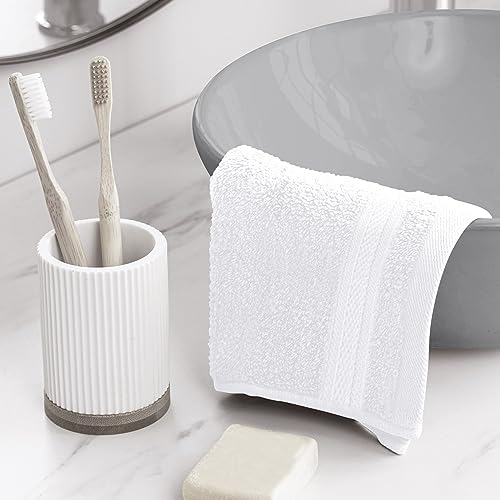 Image of Towel and Linen Mart 100% Cotton- Wash Cloth Set -Pack of 4,Quick Dry,Luxurious,Absorbent,Soft Feel Spa & Hotel Perfect for Daily Use (12X12 White)